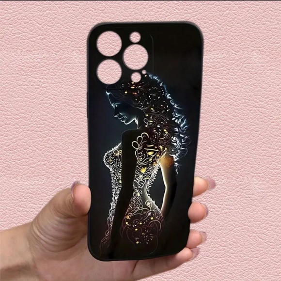 Creative Girl Printed Phone Case For iPhone 14 Pro Max - BLACK- CLEARANCE - Picture 6 of 6